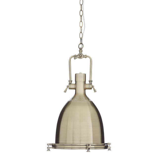 premier housewares Lexington Large Antique Brass Pendant Light