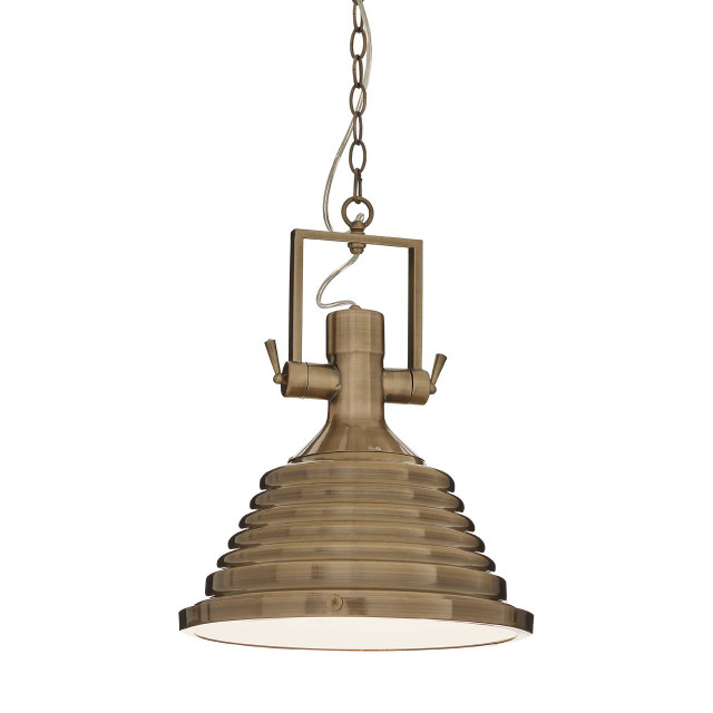 Premier Housewares Lexington Medium Antique Brass Pendant Light