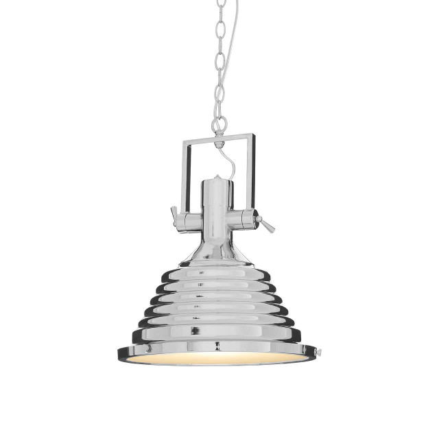 Premier Housewares Lexington Medium Chrome Pendant Light