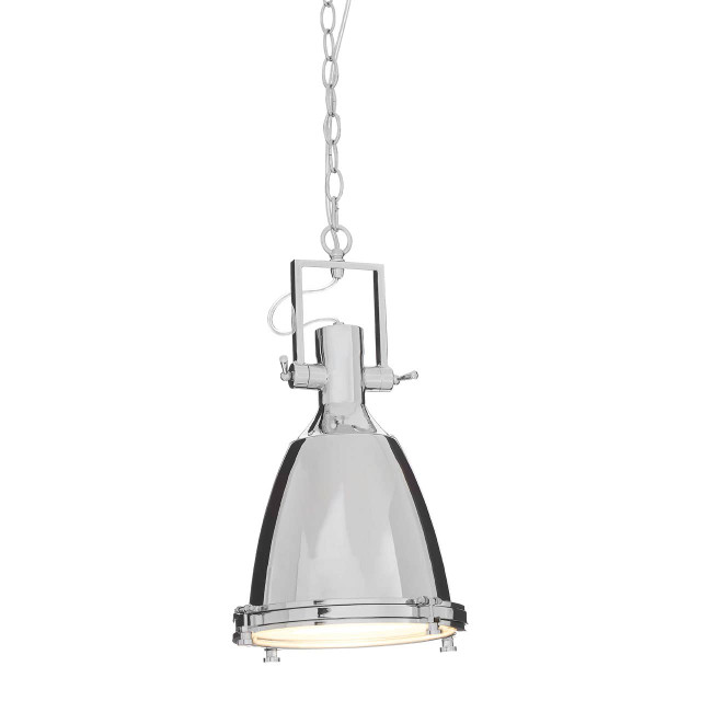 Premier Housewares Lexington Small Chrome Plain Pendant Light
