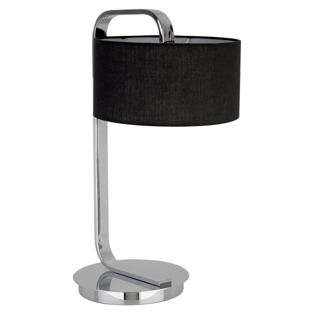 Premier Housewares Leyna Black And Chrome Table Lamp
