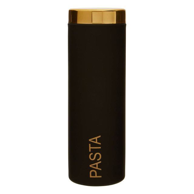 Premier Housewares Liberty Black Enamel Pasta Canister With Gold Lid