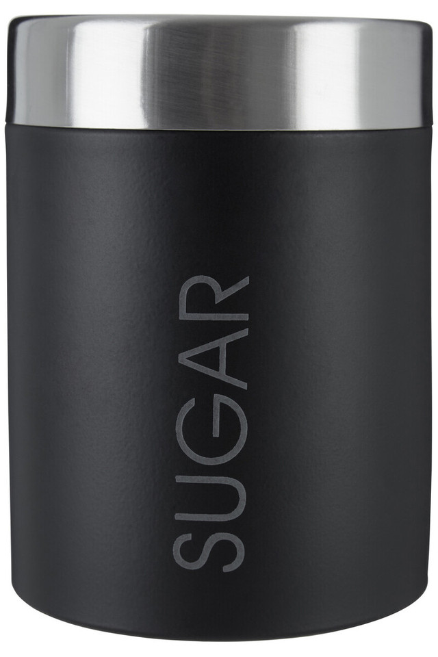 Premier Housewares Liberty Black Enamel Sugar Canister With Silver Lid