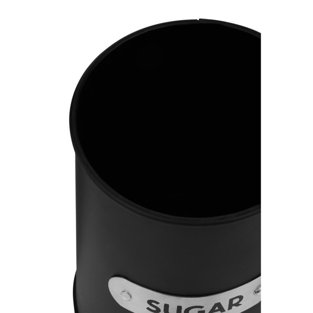 Premier Housewares Liberty Black Enamel Sugar Canister With White Marble Lid