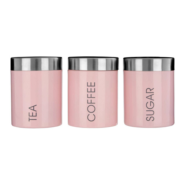 Premier Housewares Liberty Light Pink Enamel Canisters