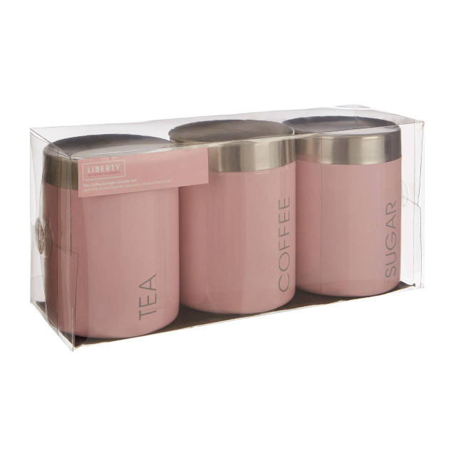 Premier Housewares Liberty Light Pink Enamel Canisters