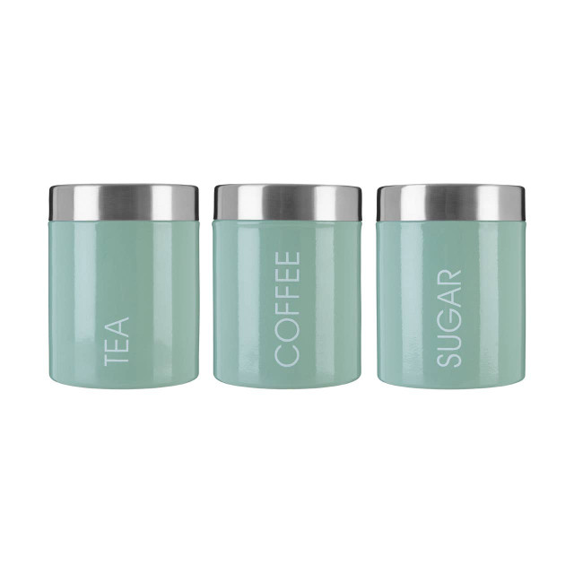 Premier Housewares Liberty Set Of 3 Pistachio Enamel Canisters