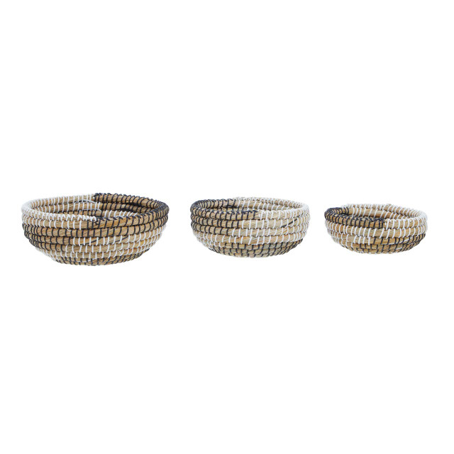 Premier Housewares Lidi Set Of 3 Baskets With Black And White Detail