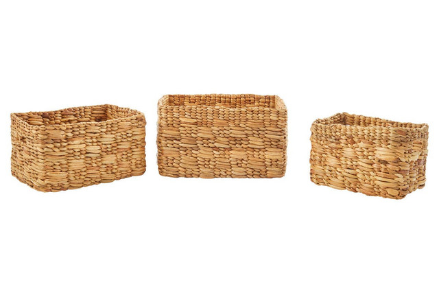 Premier Housewares Lidi Set Of 3 Natural Water Hyacinth Storage Baskets