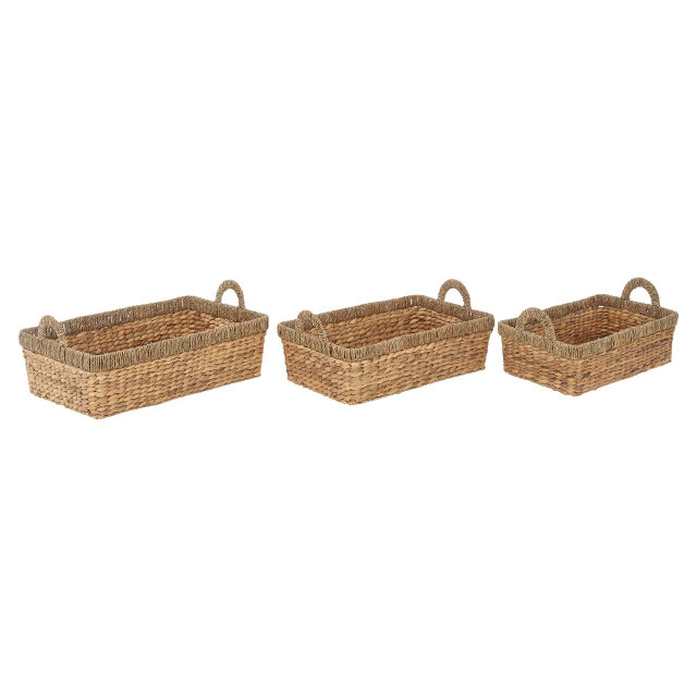 Premier Housewares Lidi Set Of 3 Seagrass Storage Baskets With Handles