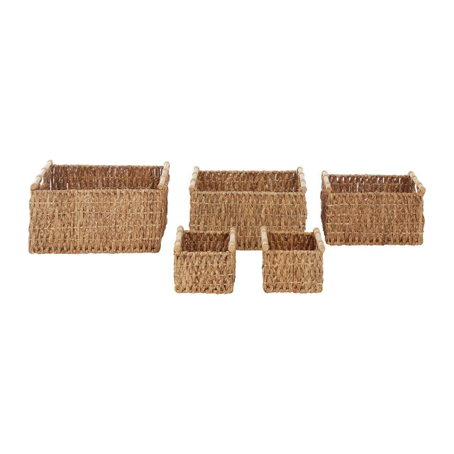 Premier Housewares Lidi Set Of 5 Water Hyacinth Storage Baskets