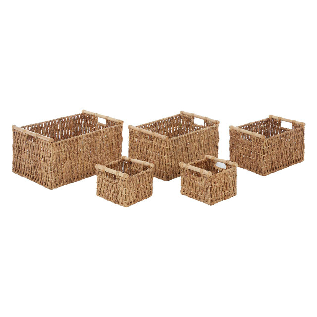 Premier Housewares Lidi Set Of 5 Water Hyacinth Storage Baskets