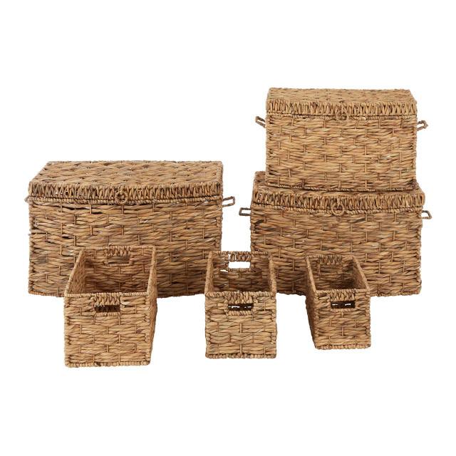 premier housewares Lidi Set Of 6 Water Hyacinth Storage Baskets