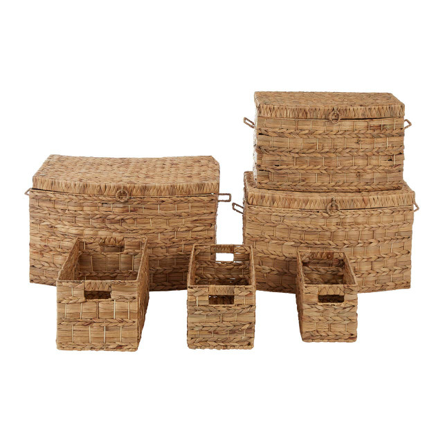 Premier Housewares Lidi Set Of Six Water Hyacinth Storage Baskets