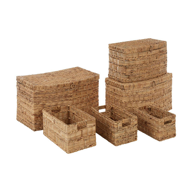 Premier Housewares Lidi Set Of Six Water Hyacinth Storage Baskets