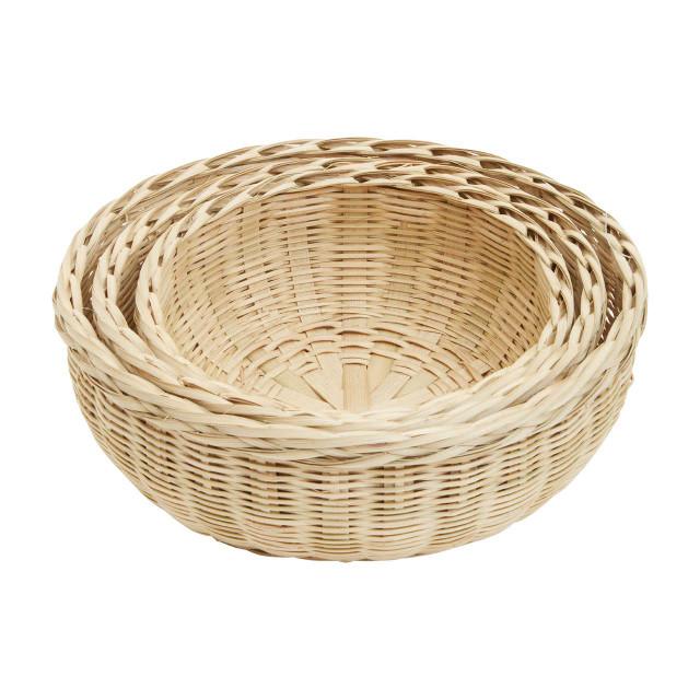 Premier Housewares Lidi Set Of Three Bamboo Baskets