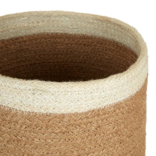 Premier Housewares Lidi Set Of Three Jute Baskets With White Top
