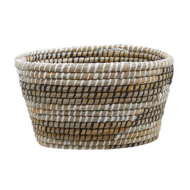 Premier Housewares Lidi Set Of Three Oval Straw Baskets