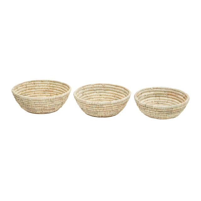 Premier Housewares Lidi Set Of Three Palm Leaf Baskets