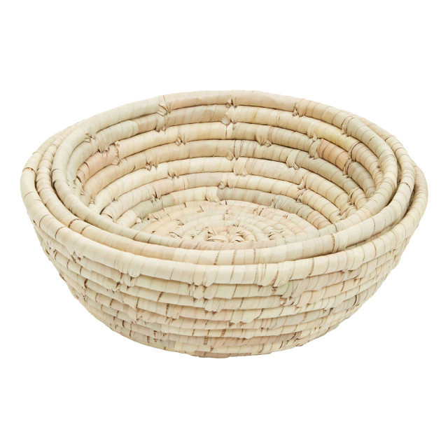 Premier Housewares Lidi Set Of Three Palm Leaf Baskets