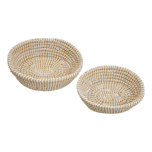 Premier Housewares Lidi Set Of Two Baskets With White Detail