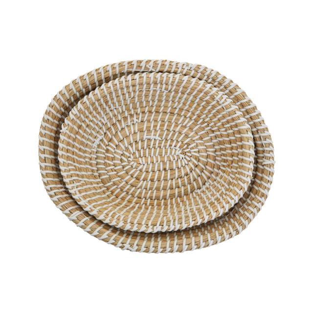 Premier Housewares Lidi Set Of Two Baskets With White Detail