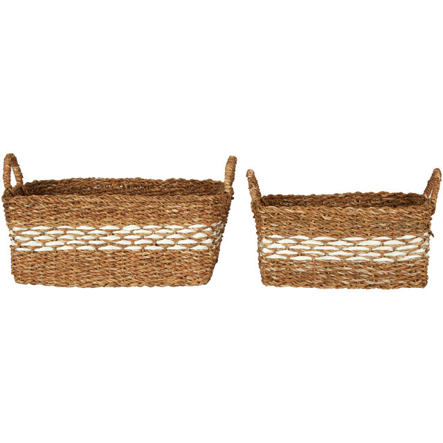 premier housewares Lidi Set of Two Rectangular Seagrass Baskets