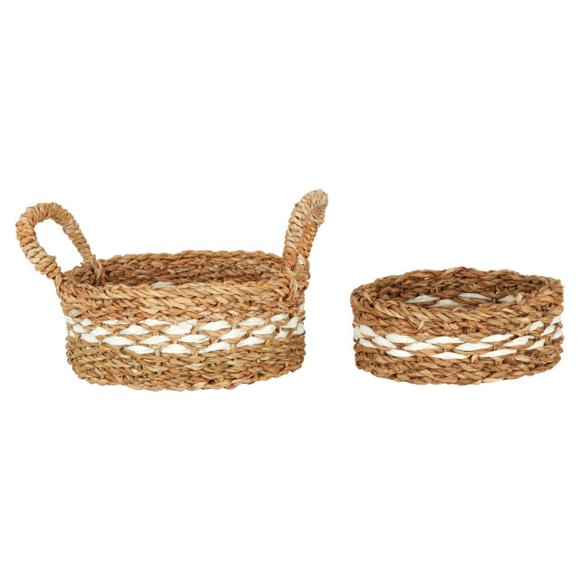 Premier Housewares Lidi Set Of Two Round Seagrass Baskets