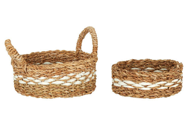 Premier Housewares Lidi Set Of Two Round Seagrass Baskets