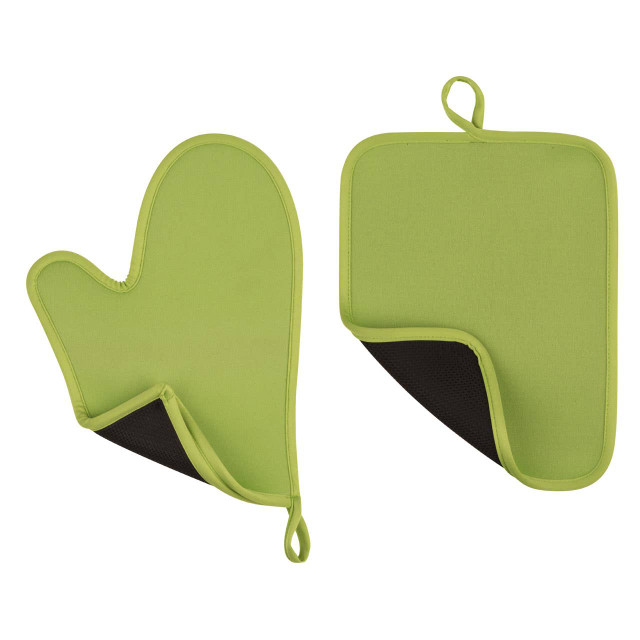 premier housewares Lime Green Neoprene Oven Glove And Pot Holder Set