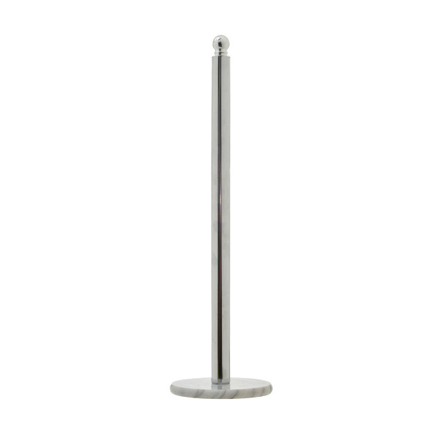 Premier Housewares Linnea Chrome And White Marble Toilet Roll Holder