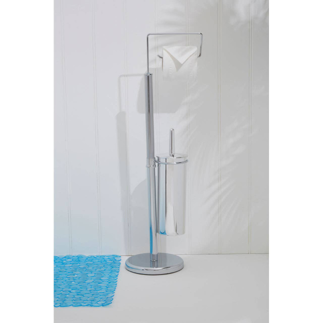 Premier Housewares Linnea Chrome Toilet Brush And Roll Holder