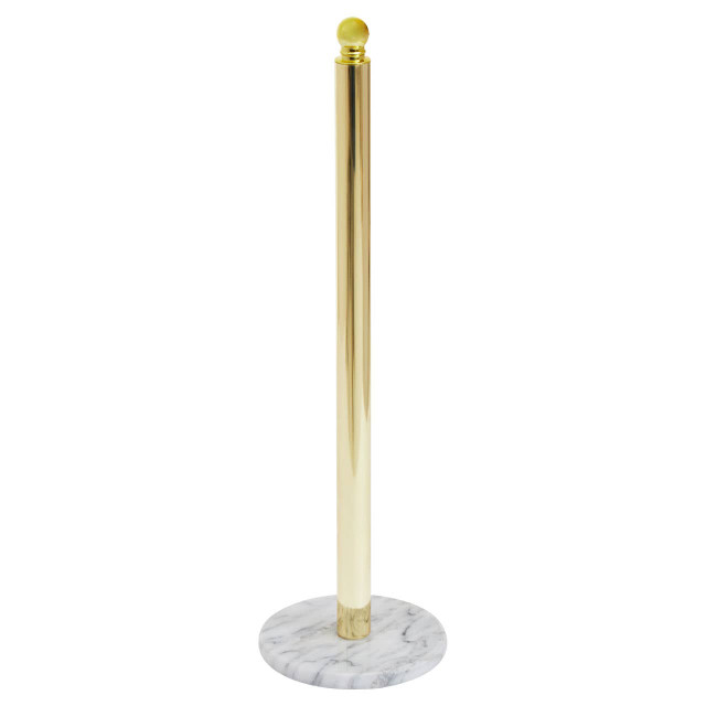 Premier Housewares Linnea Gold And White Marble Toilet Roll Holder