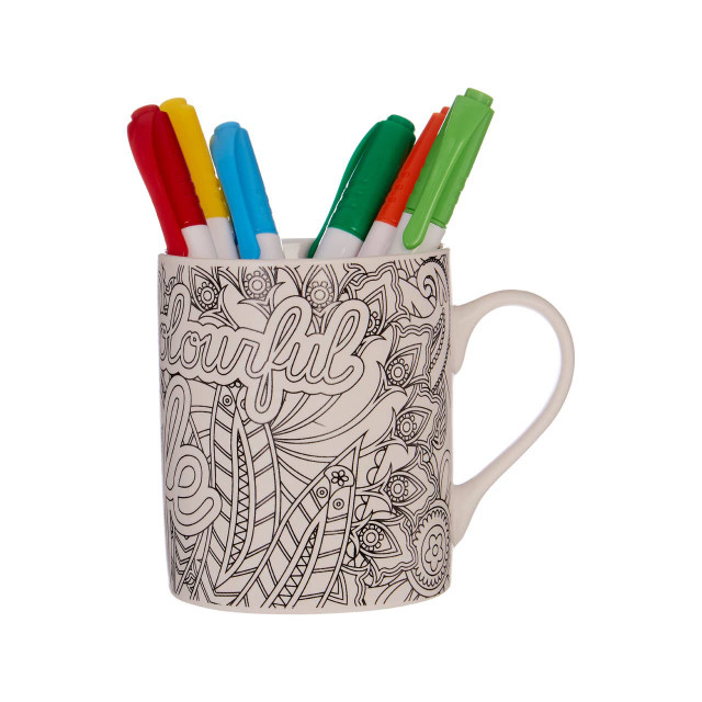 premier housewares Live A Colourful Life Colour In Mug