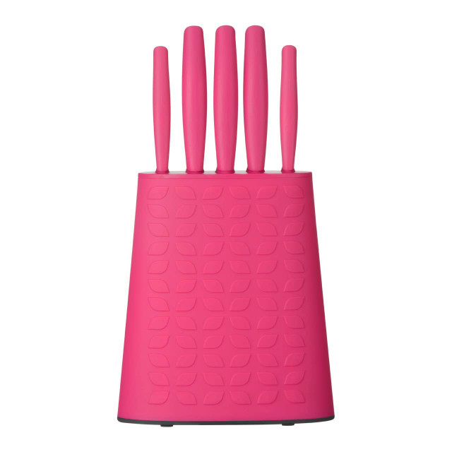 premier housewares Living Colour 5Pc Hot Pink Knife Block Set