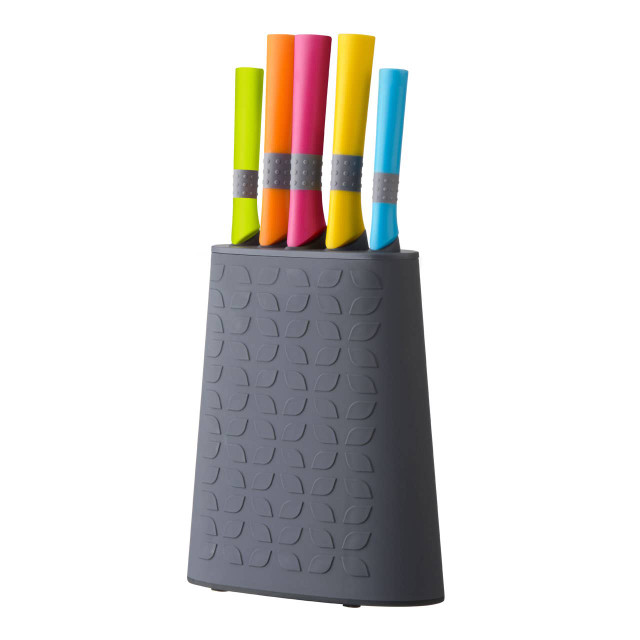 Premier Housewares Living Colour 5Pc Knife Set With Rubber Handle