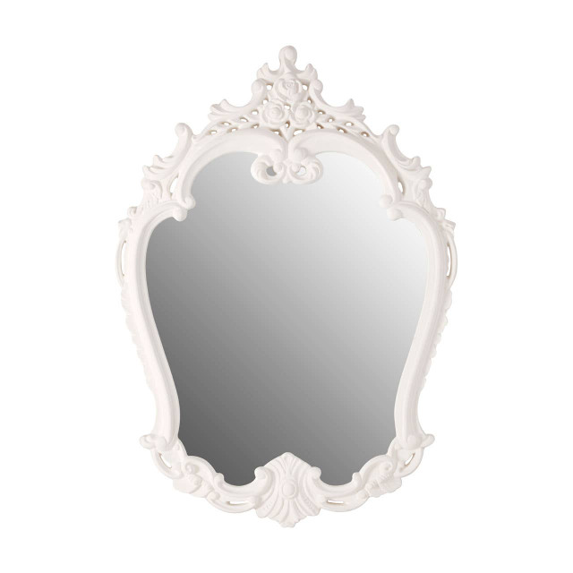 Premier Housewares Locatelli Antique White Rose Crest Wall Mirror