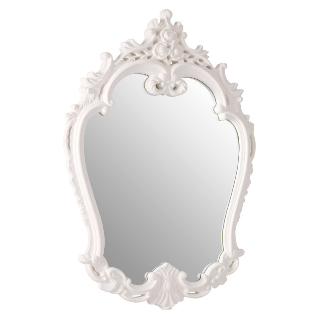 Premier Housewares Locatelli Antique White Rose Crest Wall Mirror