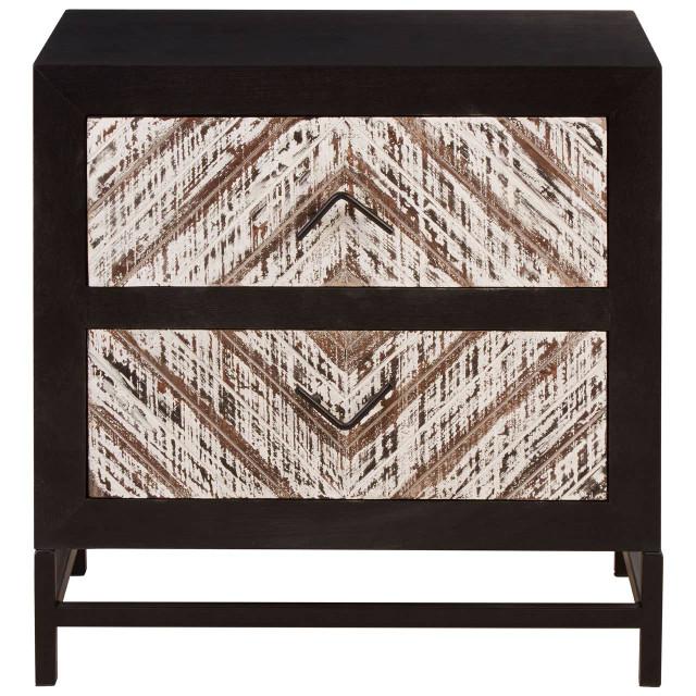 Premier Housewares Lombok Black 2 Drawer Bedside Table