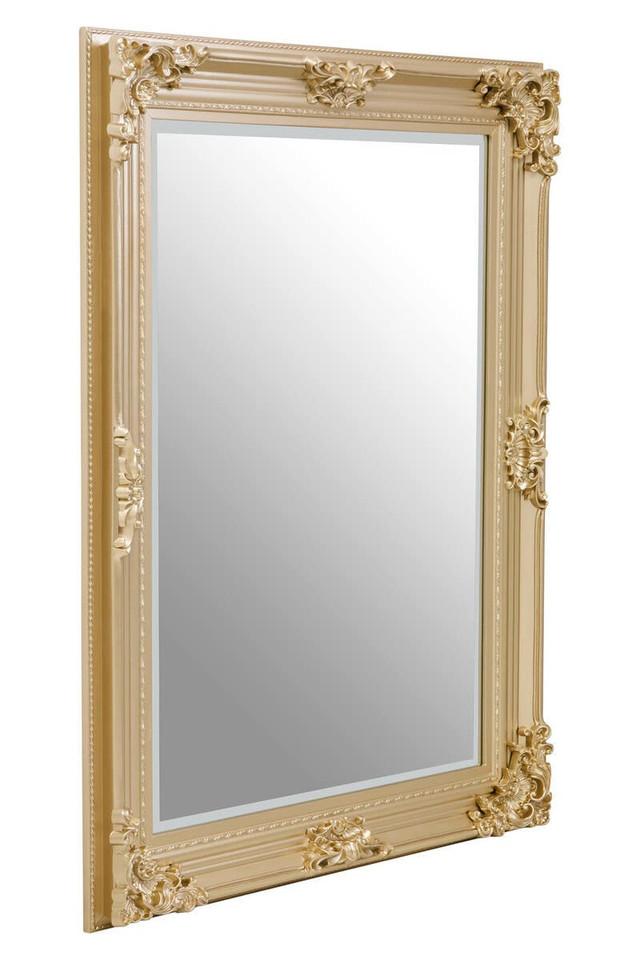 Premier Housewares Lora Gold Finish Wooden Frame Wall Mirror