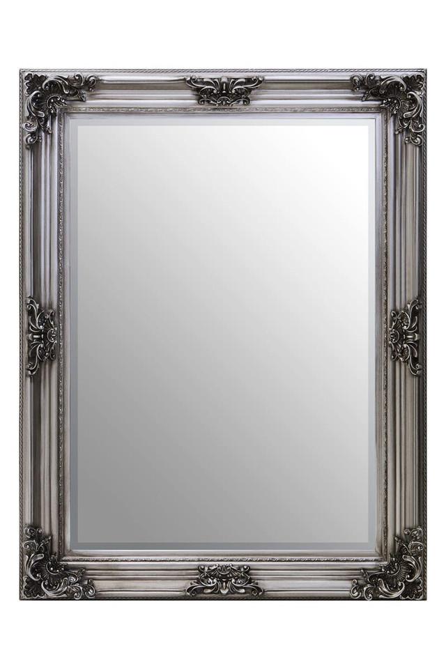 Premier Housewares Lora Silver Wooden Frame Wall Mirror