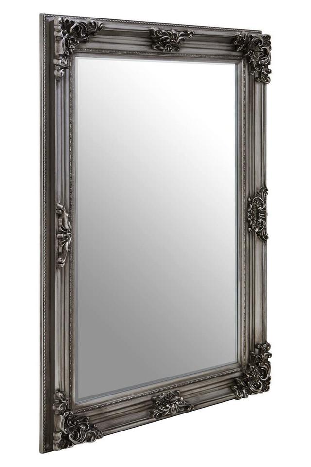 Premier Housewares Lora Silver Wooden Frame Wall Mirror