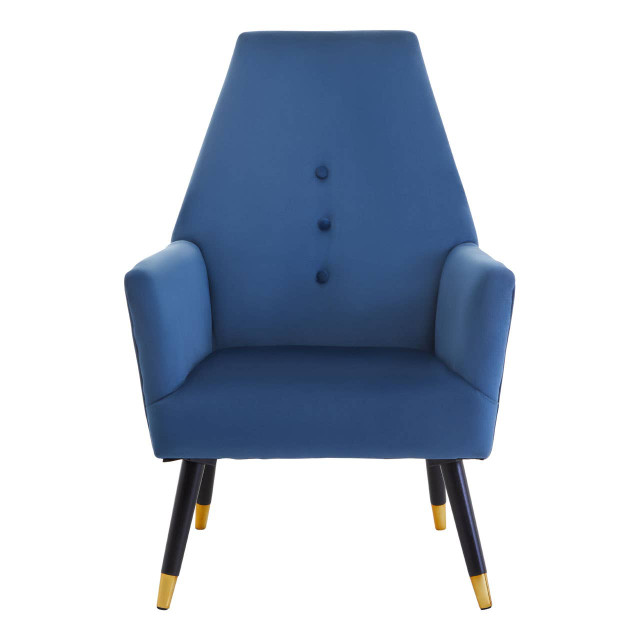 Premier Housewares Loretta Midnight Blue Velvet Button Detail Chair