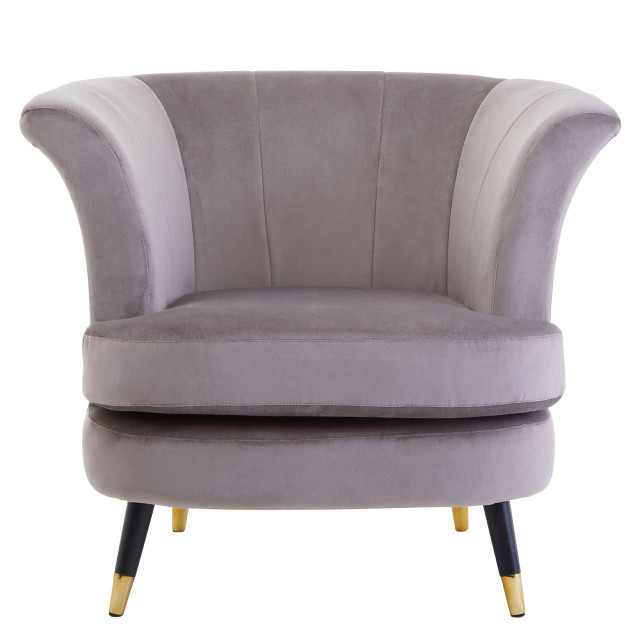 premier housewares Loretta Mink Velvet Curved Accent Chair