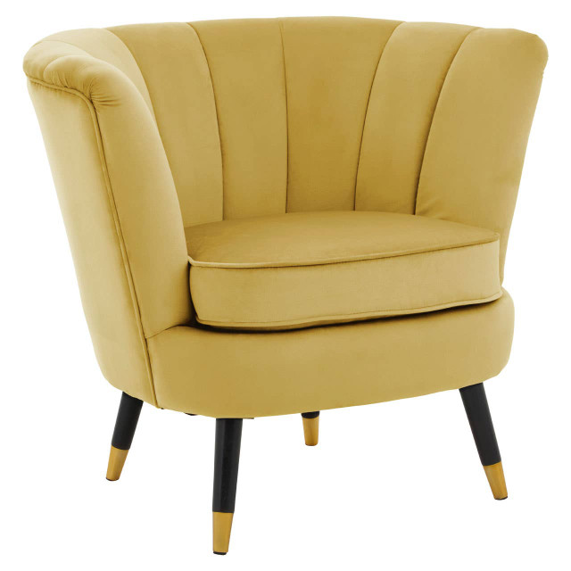 Premier Housewares Loretta Pistachio Velvet Shell Accent Chair