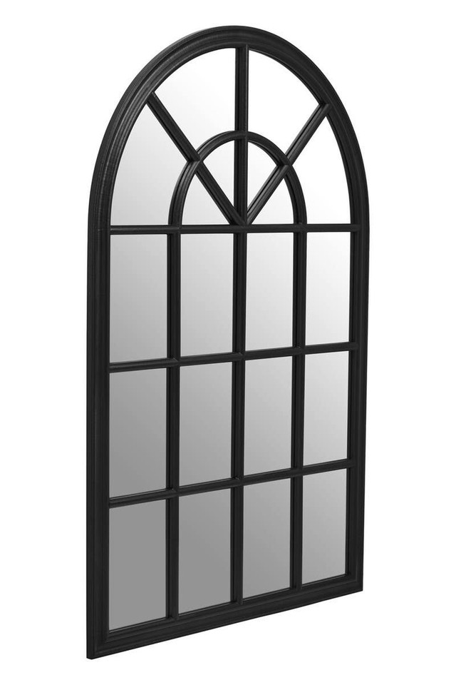 Premier Housewares Lovida Black Arched Wooden Frame Wall Mirror