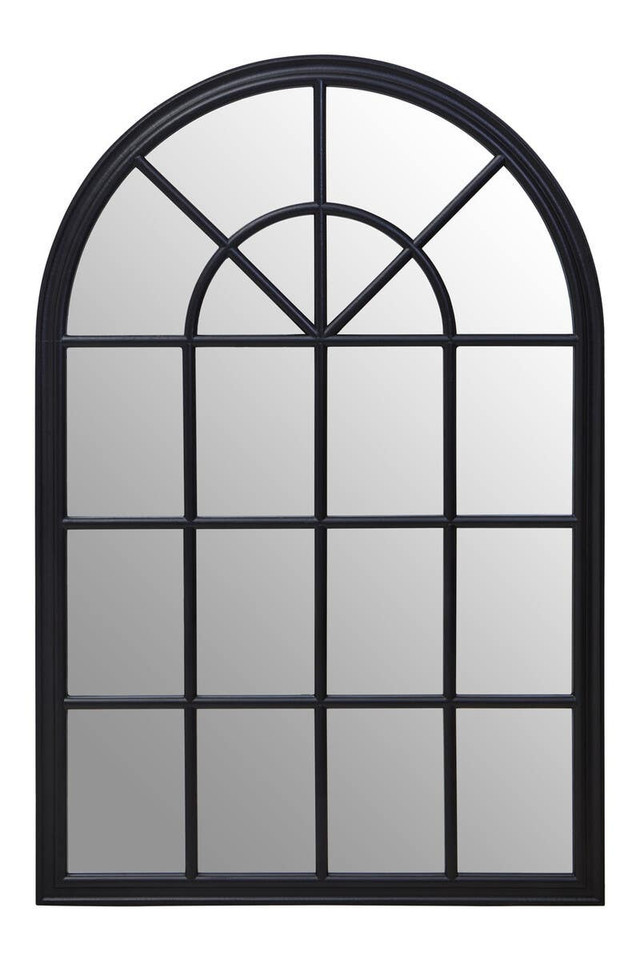 premier housewares Lovida Black Arched Wooden Frame Wall Mirror