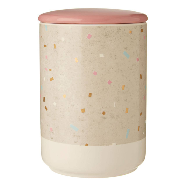 Premier Housewares Lozica Large Fine Earthenware Grey White Storage Canister