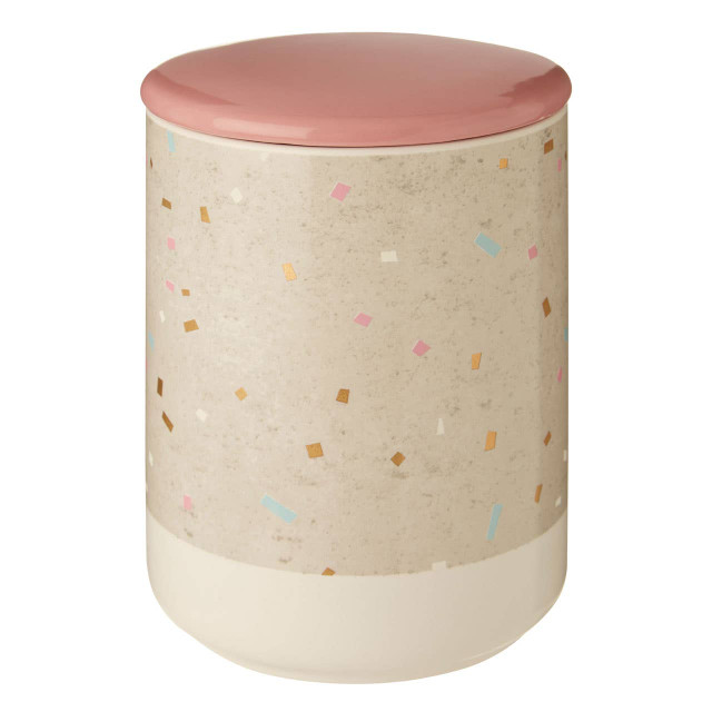 Premier Housewares Lozica Large Fine Earthenware Grey White Storage Canister