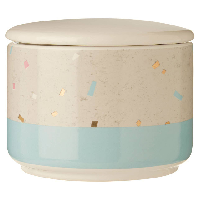Premier Housewares Lozica Small Fine Earthenware Grey Blue Storage Canister